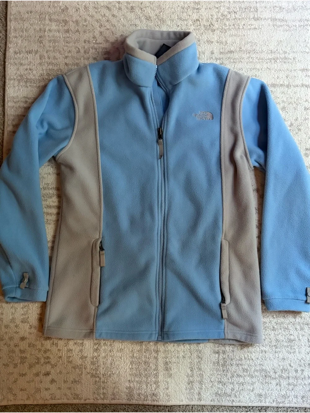 The North Face Blue and Gray Youth Fleece Jacket